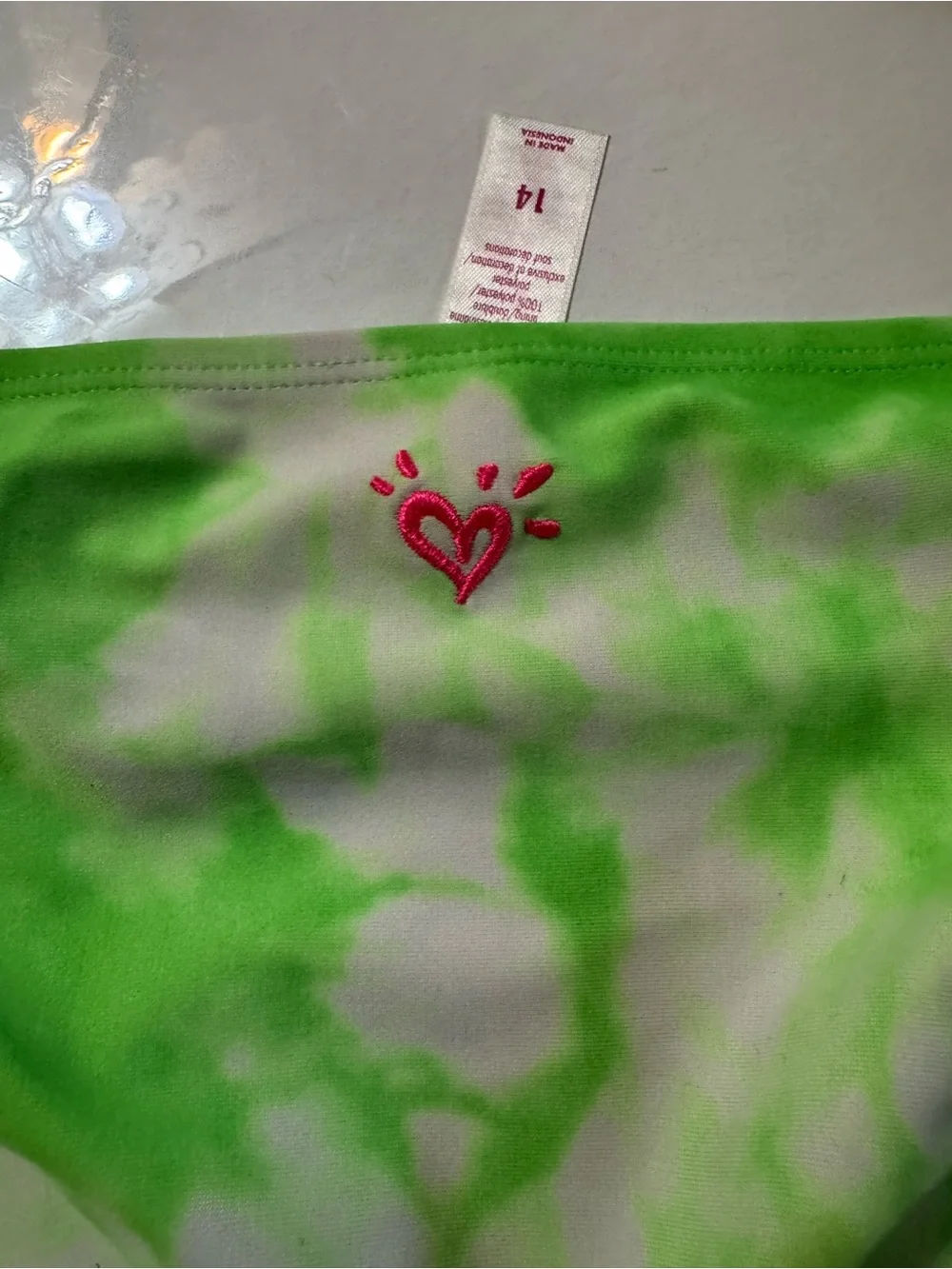 Justice Girls Watermelon Print Bikini Set - Hot Pink & Lime Green